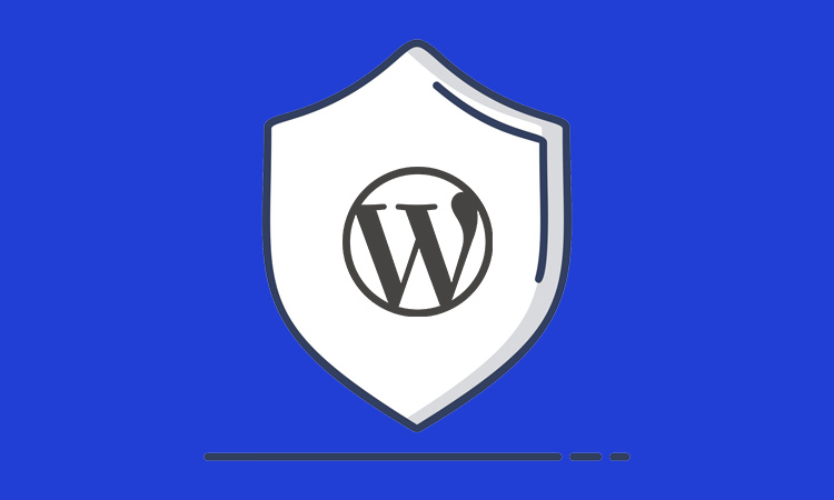 Un bouclier avec le logo de wordpress