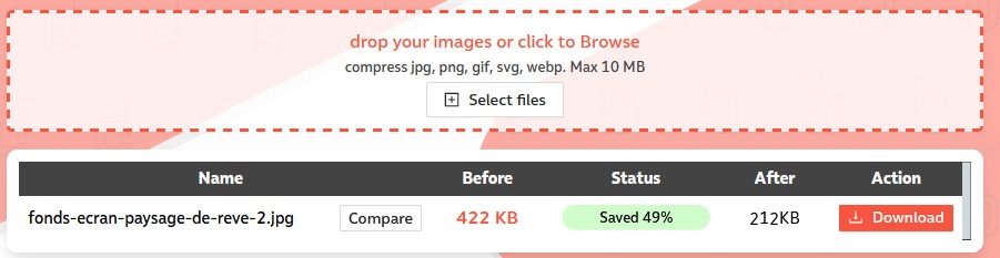 compression images site web